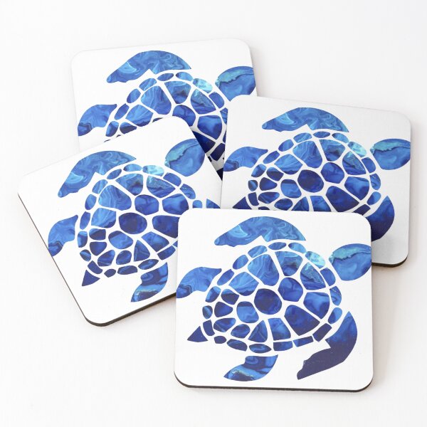 Item preview, Blue Marble Mosaic Sea Turtle Illustration designed and sold by Siriusvibes.