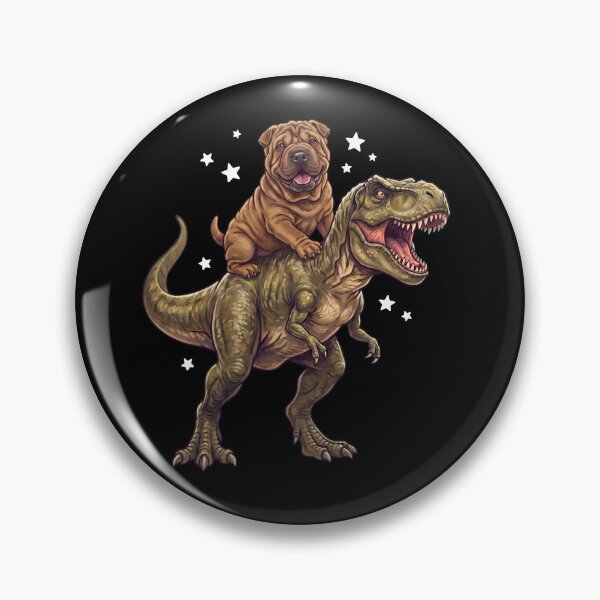 Item preview, Funny Chinese Shar Pei Riding T Rex Dinosaur Dog Lover designed and sold by TerryConnells.