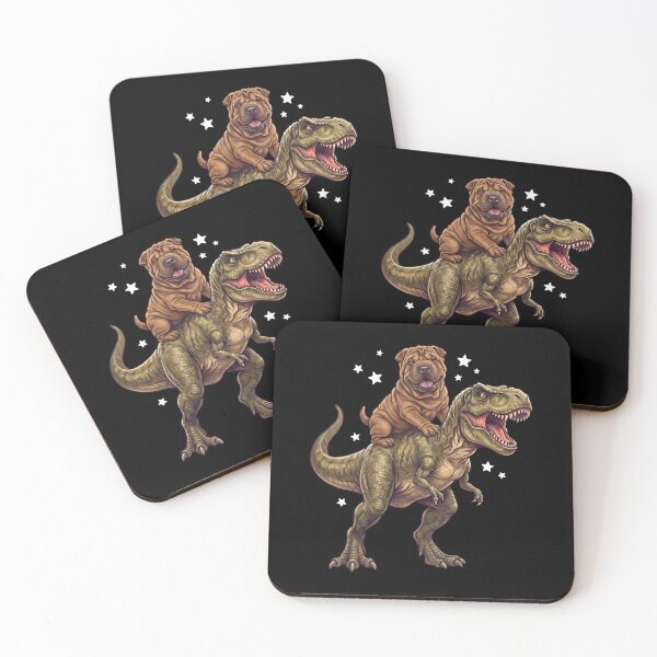 Item preview, Funny Chinese Shar Pei Riding T Rex Dinosaur Dog Lover designed and sold by TerryConnells.