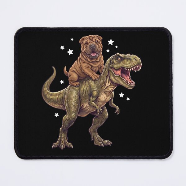 Item preview, Funny Chinese Shar Pei Riding T Rex Dinosaur Dog Lover designed and sold by TerryConnells.