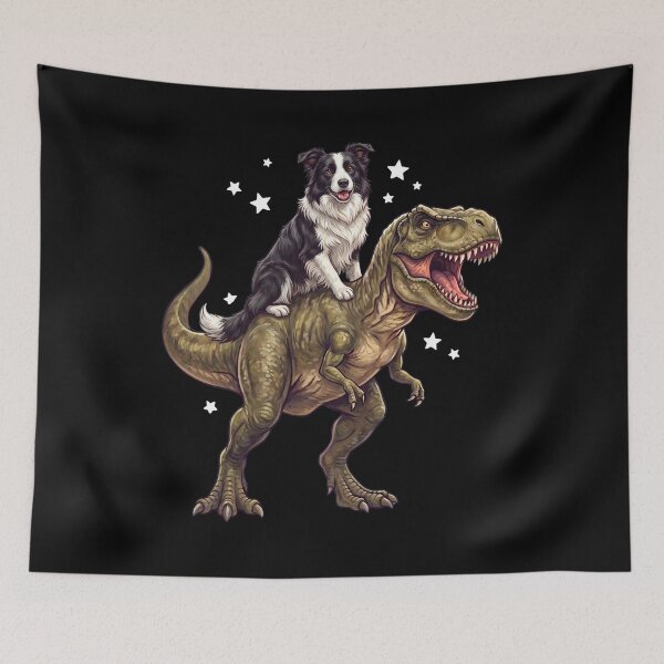 Item preview, Funny Collie Riding T Rex Dinosaur Dog Lover designed and sold by TerryConnells.