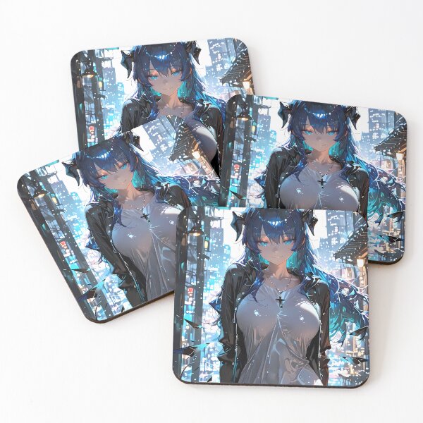 Item preview, Prelude Mostima Arknights City Night Rain Anime Girl Halo Street designed and sold by Tokyonomad.