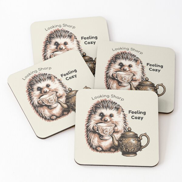 Item preview, Looking Sharp Feeling Cozy - Cute Hedgehog Tea Lover Aesthetic designed and sold by AlexandraSand.