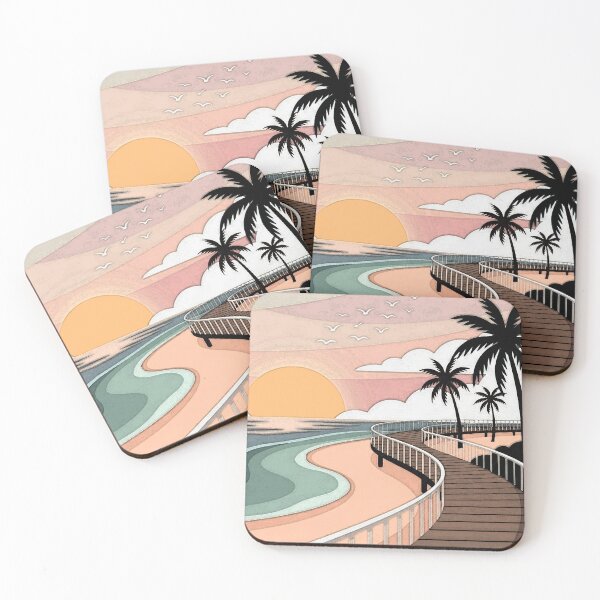 Item preview, Seaside Sunrise Walk – Minimalist Morning Promenade Design designed and sold by mbmstores.