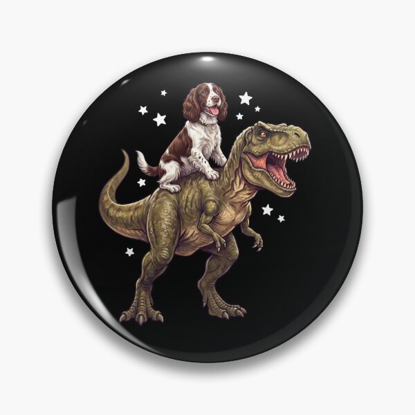 Item preview, Funny English Springer Spaniel Riding T Rex Dinosaur Dog Lover designed and sold by TerryConnells.