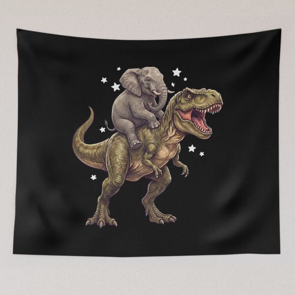 Item preview, Funny Elephant Riding T Rex Dinosaur Animal Lover designed and sold by TerryConnells.