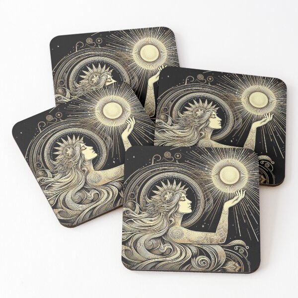 Item preview, She Holds the Sun – Divine Feminine Energy Illustration designed and sold by Roberta Calabrese.