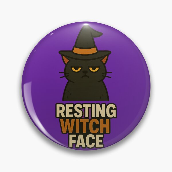 Item preview, Resting Witch Face: Grumpy Halloween Cat designed and sold by ChirpInc.
