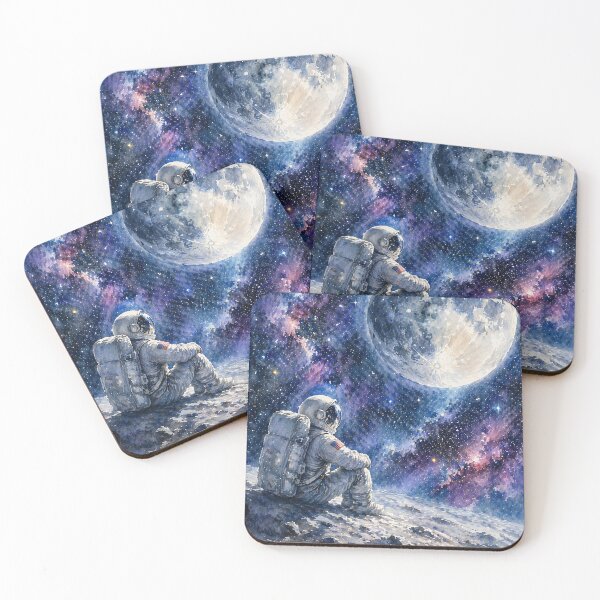 Item preview, Spaceman and the Universe | Astronaut Moon Galaxy Art designed and sold by inspired-works.