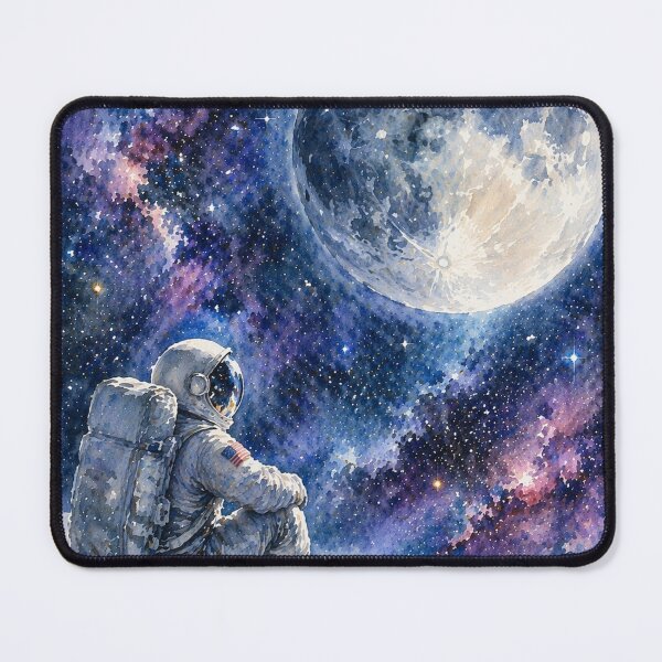 Item preview, Spaceman and the Universe | Astronaut Moon Galaxy Art designed and sold by inspired-works.