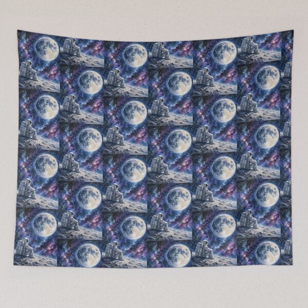 Item preview, Spaceman and the Universe | Astronaut Moon Galaxy Art designed and sold by inspired-works.