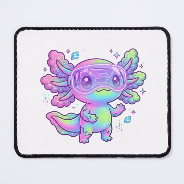 Item preview, Kawaii Cyberpunk Axolotl – Futuristic Holographic Gamer Art designed and sold by RADesignHub.