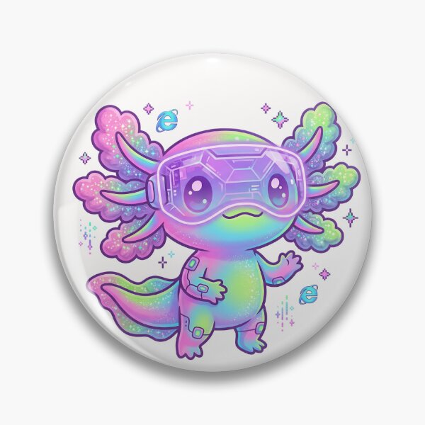 Item preview, Kawaii Cyberpunk Axolotl – Futuristic Holographic Gamer Art designed and sold by RADesignHub.