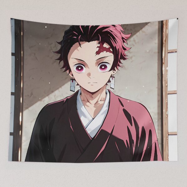 Item preview, Tanjiro Kamado Demon Slayer Calm Traditional Kimono Portrait designed and sold by Tokyonomad.