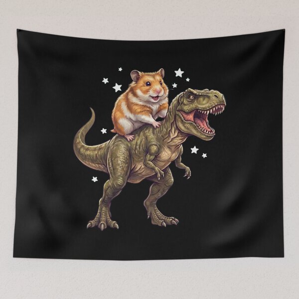 Item preview, Funny Hamster Riding T Rex Dinosaur Animal Lover designed and sold by TerryConnells.