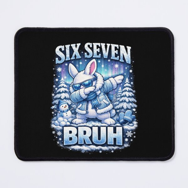 Item preview, Six Seven Bruh – Funny Winter Bunny Meme designed and sold by THREE LITTLE BEANS.