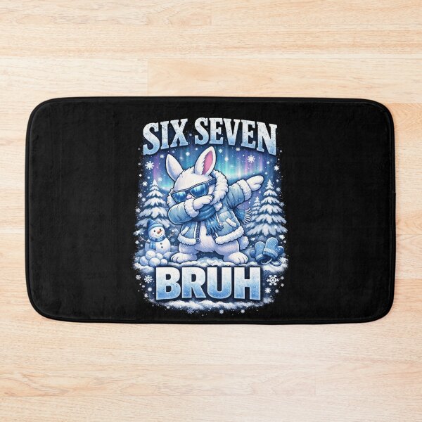 Item preview, Six Seven Bruh – Funny Winter Bunny Meme designed and sold by THREE LITTLE BEANS.