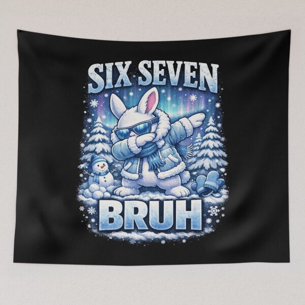 Item preview, Six Seven Bruh – Funny Winter Bunny Meme designed and sold by THREE LITTLE BEANS.