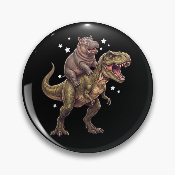Item preview, Funny Hippo Riding T Rex Dinosaur Animal Lover designed and sold by TerryConnells.