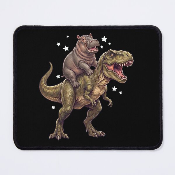 Item preview, Funny Hippo Riding T Rex Dinosaur Animal Lover designed and sold by TerryConnells.