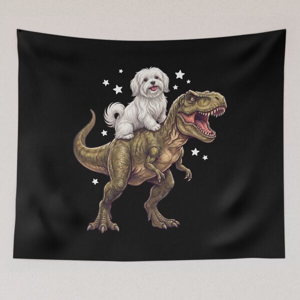 Item preview, Funny Maltese Riding T Rex Dinosaur Dog Lover designed and sold by TerryConnells.