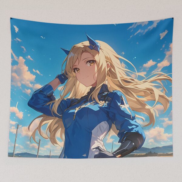 Item preview, Ais Wallenstein Danmachi Windy Field Adventure Portrait designed and sold by Tokyonomad.