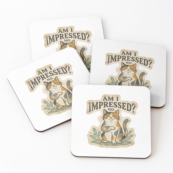 Item preview, Unimpressed Calico Cat - Am I Impressed? No. - Vintage Sticker Art designed and sold by Mr. Pawsome.
