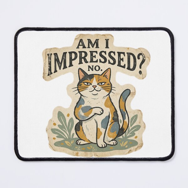 Item preview, Unimpressed Calico Cat - Am I Impressed? No. - Vintage Sticker Art designed and sold by Mr. Pawsome.