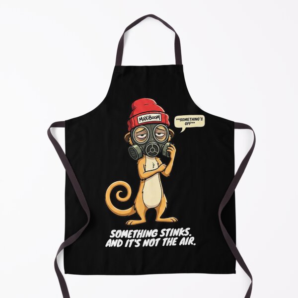Item preview, Something Stinks - Sarcastic 90s Cartoon Meerkat in Gas Mask designed and sold by mAXiBoOM.