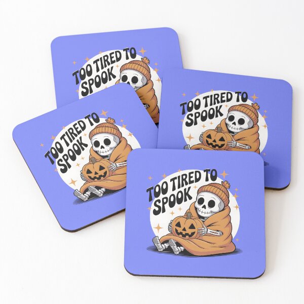 Item preview, Too Tired to Spook Skeleton with Pumpkin – Cute Lazy Halloween Aesthetic Design designed and sold by Raw Tigers.