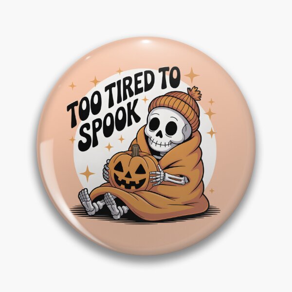 Item preview, Too Tired to Spook Skeleton with Pumpkin – Cute Lazy Halloween Aesthetic Design designed and sold by Raw Tigers.
