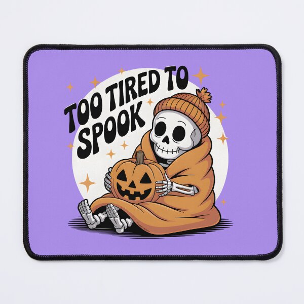 Item preview, Too Tired to Spook Skeleton with Pumpkin – Cute Lazy Halloween Aesthetic Design designed and sold by Raw Tigers.