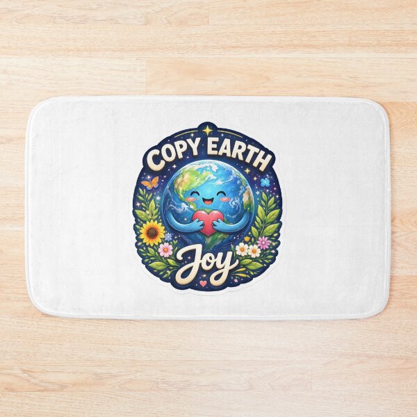 Artikelvorschau, Niedlicher Erden-Sticker „Copy Earth Joy“ | Umweltfreundliches Kawaii-Planeten-Design | Ästhetische Kunst zum Schutz der Erde entworfen und verkauft von Bhaskar Digital Art.
