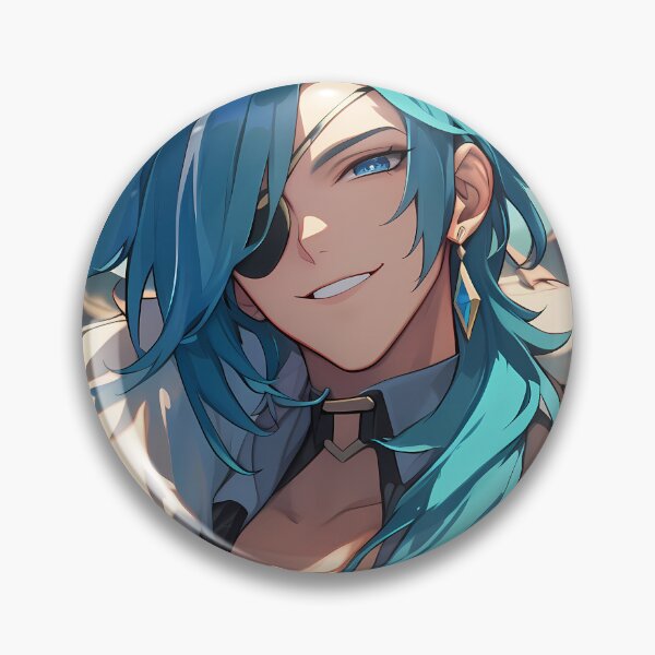 Item preview, Kaeya Genshin Impact Summer Coast Smile Cool Blue Rogue Charm designed and sold by Tokyonomad.