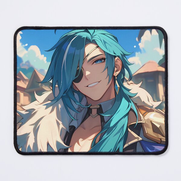 Item preview, Kaeya Genshin Impact Summer Coast Smile Cool Blue Rogue Charm designed and sold by Tokyonomad.