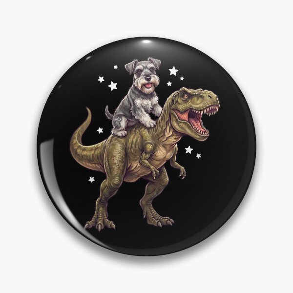 Item preview, Funny Miniature Schnauzer Riding T Rex Dinosaur Dog Lover designed and sold by TerryConnells.