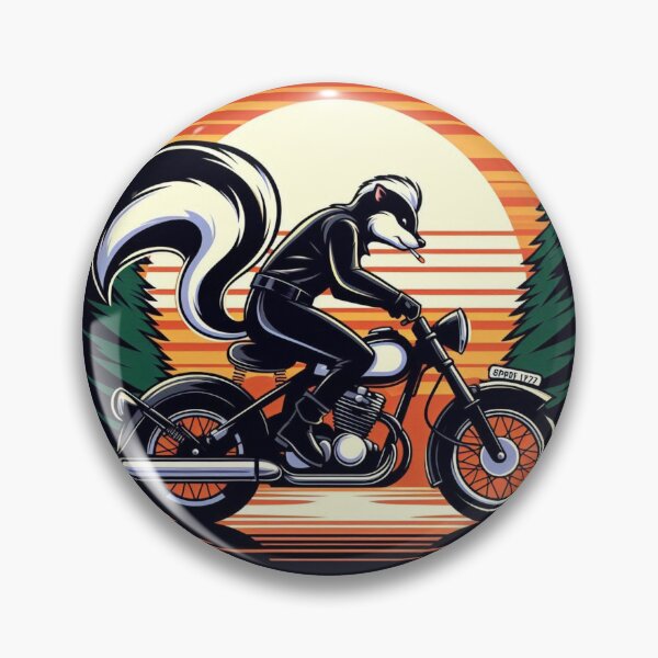 Item preview, Stylish Skunk – Sunset Motorcycle Ride designed and sold by Dogandesighn.