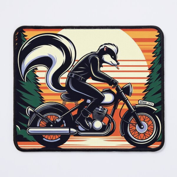 Item preview, Stylish Skunk – Sunset Motorcycle Ride designed and sold by Dogandesighn.