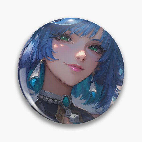 Item preview, Yelan Genshin Impact Blue Hair Elegant Sky Portrait designed and sold by Tokyonomad.