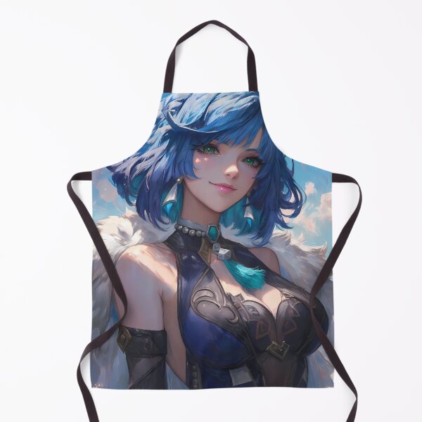 Item preview, Yelan Genshin Impact Blue Hair Elegant Sky Portrait designed and sold by Tokyonomad.