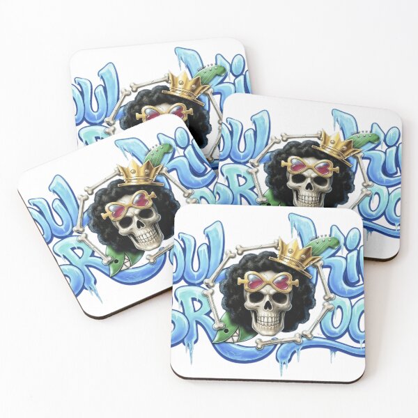 Item preview, Soul King Brook Ice Typography Anime Skull One Piece Inspired Graphic designed and sold by Aedition.