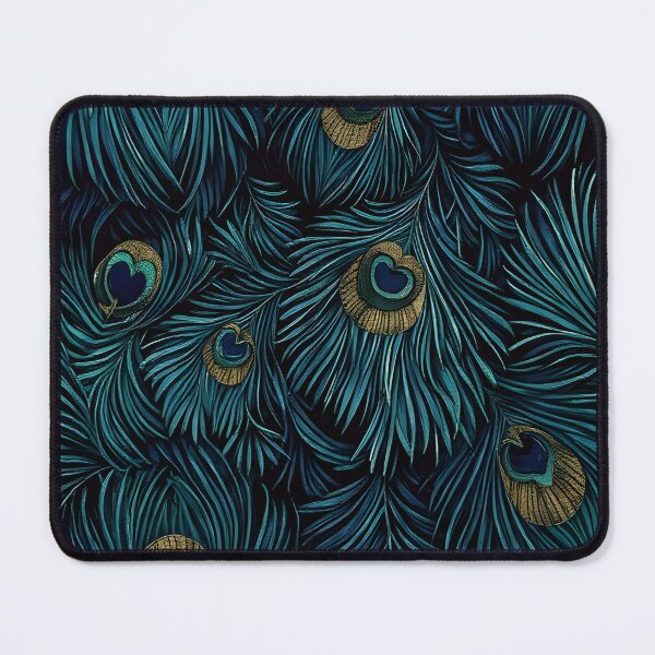 Item preview, Luxury Dark Peacock Feather Pattern | Elegant Teal & Gold Aesthetic Wall Art designed and sold by ayatstudio.