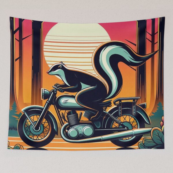 Item preview, Skunk Rider – Sunset Forest Escape designed and sold by Dogandesighn.