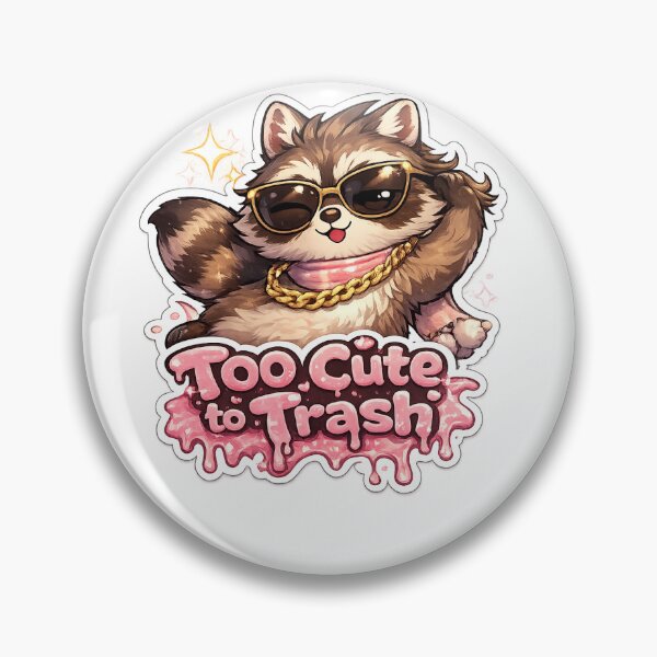 Item preview, Too Cute to Trash – Sassy Raccoon with Sunglasses & Gold Chain designed and sold by SparkVault.