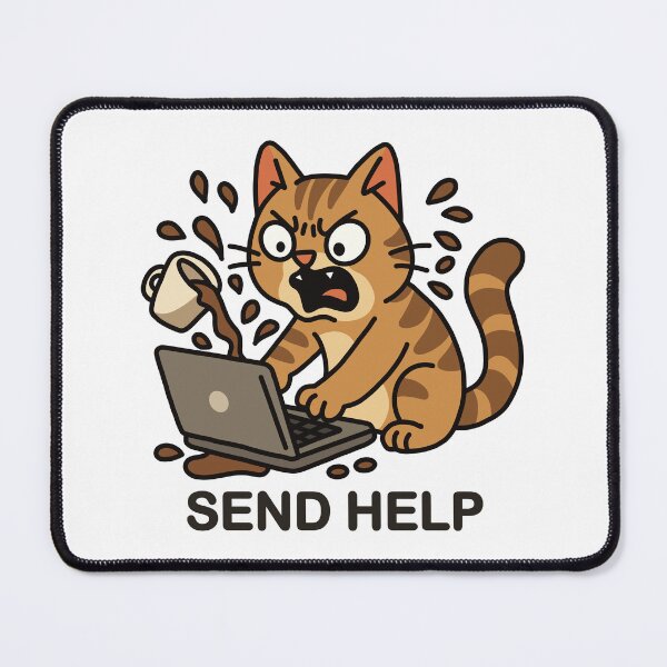 Item preview, Cat working behind laptop designed and sold by Inspiredbydavina.