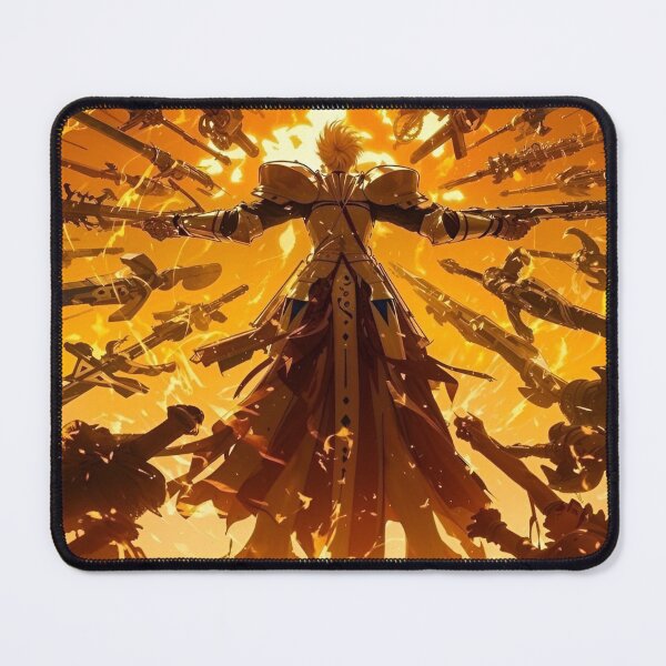 Item preview, Epic Anime Warrior Summoning Blades – Fiery Power Fantasy Art, Golden Weapon Storm Illustration designed and sold by Dyan4.