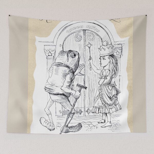 Item preview, Alice Through the Looking-Glass - Queen Alice and the Gatekeeper Frog (ink drawing by ACCI) designed and sold by VanyssaGraphics.