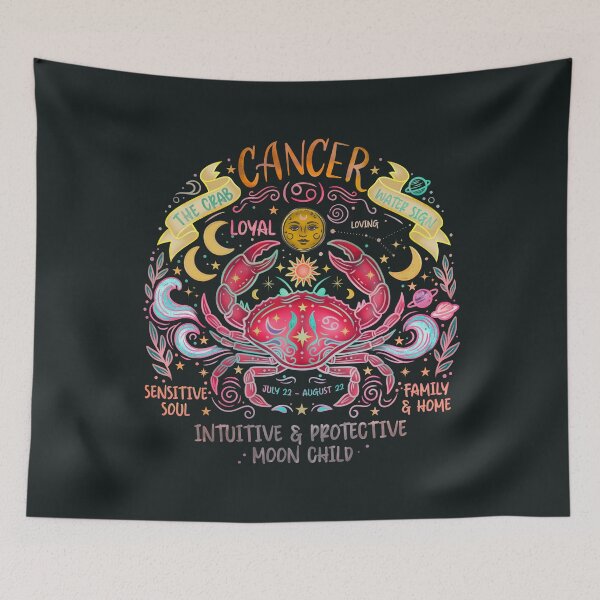 Item preview, Cancer Zodiac Art Print | The Crab | Water Sign | Moon Child | Astrology Wall Art | Witchy Celestial Illustration designed and sold by Ink & Kind Studio.