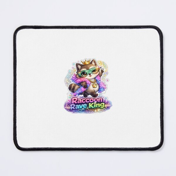 Item preview, Raccoon Rave King – Kawaii Disco Raccoon Strutting in Neon Style designed and sold by SparkVault.