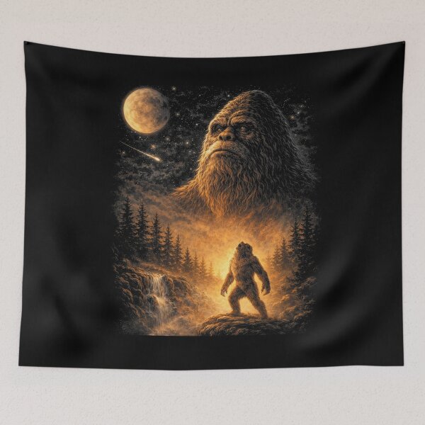 Item preview, Bigfoot Howling to The Moon Vintage 90s Retro Sasquatch Graphic designed and sold by will freed18.